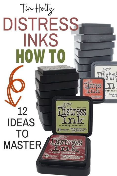 The best Tim Holtz Distress Ink how to guide. Check out these 12 Distress ink techniques you can do in your crafts Distressed Ink Techniques, Using Distress Oxide Inks, How To Use Distress Oxide Ink, New Card Techniques, Distress Ink Techniques Tutorials, Scrapbooking Cards Ideas, Tim Holtz Distress Ink Tutorials, Tim Holtz Tutorials, Distress Ink Cards