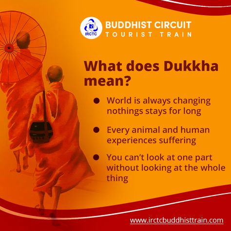 #Buddhism follows the Truths gained by the ancient Enlightened One, the #Buddha, as the way to achieve #nirvana. The Four Noble Truths are #Dukkha, #Samudaya, #Nirodha and #Marga. Do you know what ‘Dukkha’ means? Take a guess! http://www.irctcbuddhisttrain.com/ Dukkha Buddha, Nirvana Buddhism, Four Noble Truths, Esoteric Wisdom, Noble Truths, Buddhism Symbols, Buddhist Philosophy, Health Topics, Zen Buddhism