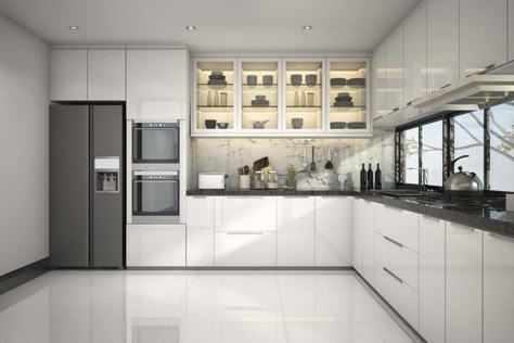 What is an L-shaped Kitchen Layout? L Shaped Kitchen Interior, L Shaped Kitchen Cabinets, L Shape Kitchen Design, Ocean View Kitchen, L Shape Kitchen Layout, L Shaped Kitchen Designs, L Shape Kitchen, Glass Kitchen Cabinet Doors, Condo House