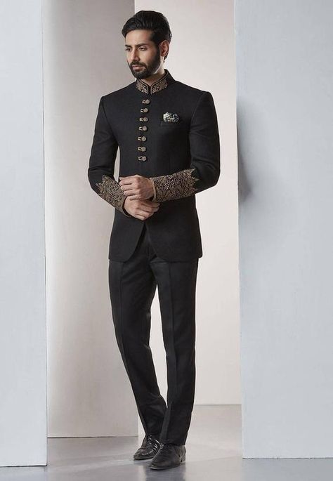 Mens Jodhpuri Suit India Black Wedding Dress Classic & luxurious Velvet Jodhpuri Suit , hip length Jacket Heavy Weight 1100 GRAMS Breast pocket finished with Black satin binding Jacket is fully lined with 100% satin Perfect for Wedding, hosting, smoking, lounging & all occasions Perfect gift Jodhpuri Suits For Men, Mens Wedding Suits, Jodhpuri Suit, Wedding Sherwani, Indian Men Fashion, Wedding Suits Groom, Wedding Dress Men, Designer Suits For Men, Etsy Wedding Dress