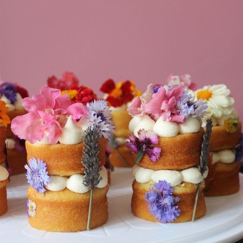 Mini Victoria Sponge Cakes, Mini Victoria Sponge, Baby Reception, Cakes With Flowers, 2024 Meals, Cakes Decorated, Carousel Birthday, Pastel Cupcakes, Mini Torte