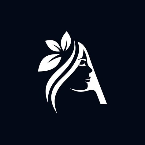 A beauty. an illustration of a logo combining the letter A with a woman's face Letter A Design Logo, Beauty Logo Design Ideas Branding, Logo Design In Illustrator, Women Logo Ideas, A S Logo Design Letter, Beauty Parlour Logo, Fashion Logo Design Ideas, A Logo Design Letter, A Beauty Logo