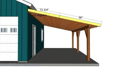 Lean To Carport, Attached Carport, Wooden Carports, Building A Carport, Diy Carport, Lean To Roof, Carport Plans, Lean To Shed Plans, Tall Bar