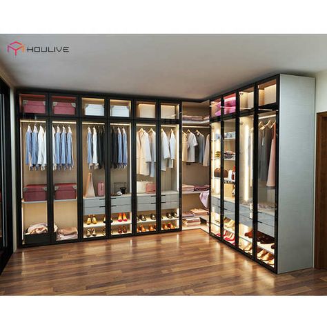 Wardrobe Laminate Design, Glass Wardrobe, Creative Closets, Dressing Room Closet, Dream Closet Design, Walk In Closet Design, Closet Design Layout, Wardrobe Door Designs, Luxury Closets Design