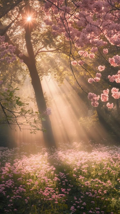 Light Flowers Wallpaper, Majestic Backgrounds, Majestic Wallpaper, Beautiful Scenery Drawing, Ethereal Landscape, Photoshoot Background, Magical Decor, Wallpaper Estetika, Pink Nature