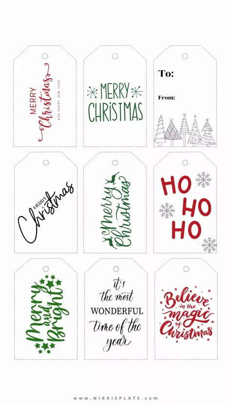 Unwrap the joy of personalization with my blog post, "36 FREE Christmas Gift Tags Printables". Discover a diverse range of beautiful and customizable gift tag styles to sprinkle extra magic into your presents this festive season. Perfect for Christmas gift-wrapping enthusiasts! Make your gifts more memorable with our unique and free printable tags Cricut Holiday Tags, Free Printable Farmhouse Christmas Gift Tags, To And From Christmas Tags Printable, Tags For Handmade Items Free Printable, Gift Labels Printables Free, Teacher Christmas Gift Tags Printable, Christmas Gift Tags Ideas, Diy Christmas Tags Printable, Free Printable Christmas Gift Tags Xmas