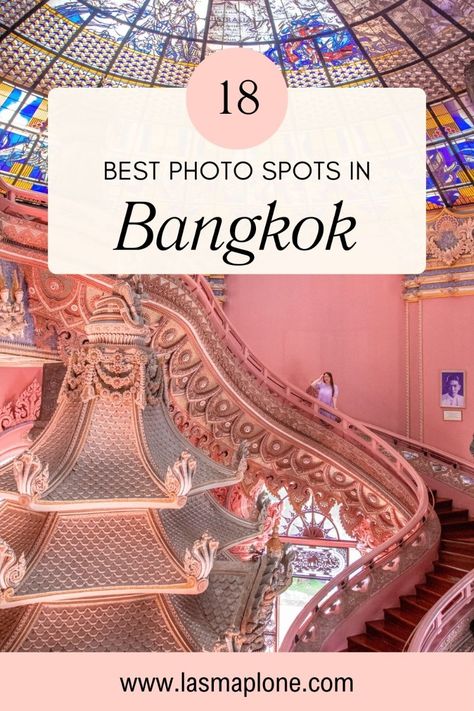 Where are the best Instagram-worthy photo spots in Bangkok? Read this guide with the best photography tips for Bangkok! | best photo spots in Bangkok | most beautiful places in Bangkok | what to see in Bangkok | where to take the best photos in Bangkok | Bangkok Thailand aesthetic | Bangkok Thailand photography | Bangkok Thailand photography temples | Bangkok Thailand travel | Bangkok Thailand photography outfit | most instagrammable places in Bangkok | Bangkok Thailand Bangkok Travel Outfit, Thailand Vacation Photos, Bangkok Photoshoot Ideas, Bangkok Instagram Pictures, Bangkok Instagram Spots, Bangkok Photo Ideas, Iconsiam Bangkok, Thailand Travel Aesthetic, Bangkok Thailand Aesthetic