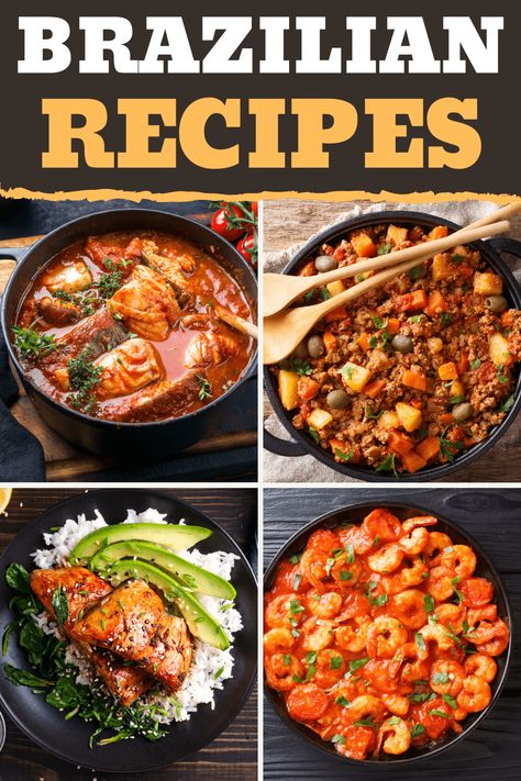 Looking for some easy Brazilian recipes to bring a taste of South American into your kitchen? From bread to stew to dessert, these Brazilian dishes are a treat! Easy Brazilian Recipes, Brazilian Food Traditional, South American Dishes, Brazilian Recipes, Brazilian Dishes, American Dinner, South American Recipes, Around The World Food, America Food