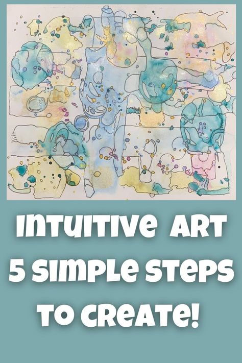 Self Expression Art Paintings, Watercolor Art Therapy, Intuitive Watercolor Painting, Intuitive Art Spiritual, Intuitive Art Ideas, Intuitive Painting Tutorial, Mindfulness Painting, Intuitive Painting Inspiration, Intuitive Watercolor