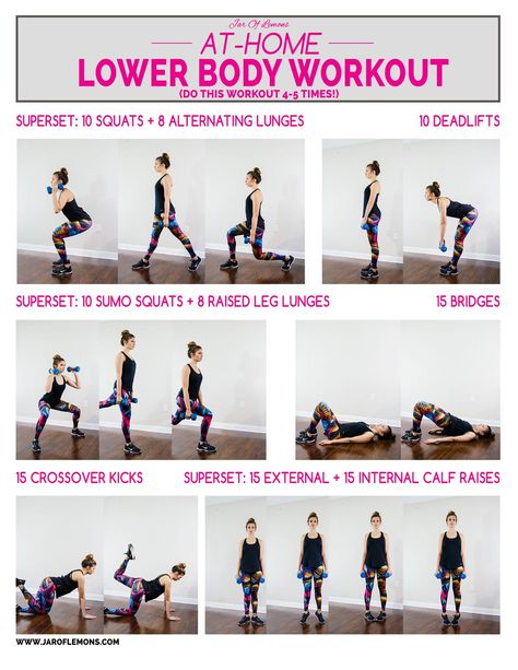 At-Home Lower Body Workout! At Home Lower Body Workout, Home Lower Body Workout, Lower Body Workout For Women, Gym Routines, Lower Body Workouts, Thigh Workouts, Printable Workout, Week Workout, Dumbell Workout