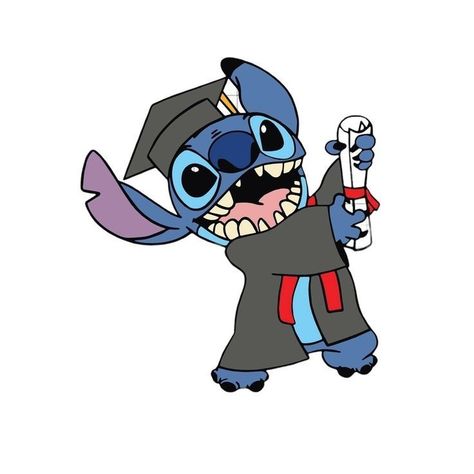 Senior Boxes, Graduation Cartoon, Graduation Wallpaper, ليلو وستيتش, Graduation Cap Decoration Diy, Stitch Svg, Gown Ideas, Lilo And Stitch Drawings, Graduation Stickers