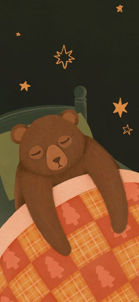 Cozy Cute Wallpaper Phone, Bear Vintage Wallpaper, Bedtime Wallpaper Iphone, Cosy Wallpaper Iphone, Cozy Background Wallpapers, Sleepy Wallpaper Aesthetic, Sleep Wallpaper Iphone, Relaxing Iphone Wallpaper, Cozy Wallpaper Phone