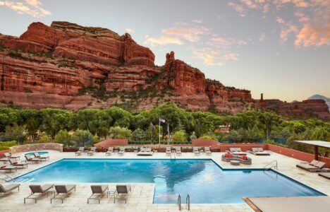 Enchantment Resort Sedona, Sedona Resort, Arizona Resorts, Sedona Vacation, Oasis Pool, Desert Resort, Best Honeymoon Destinations, Best Honeymoon, Hotel Pool