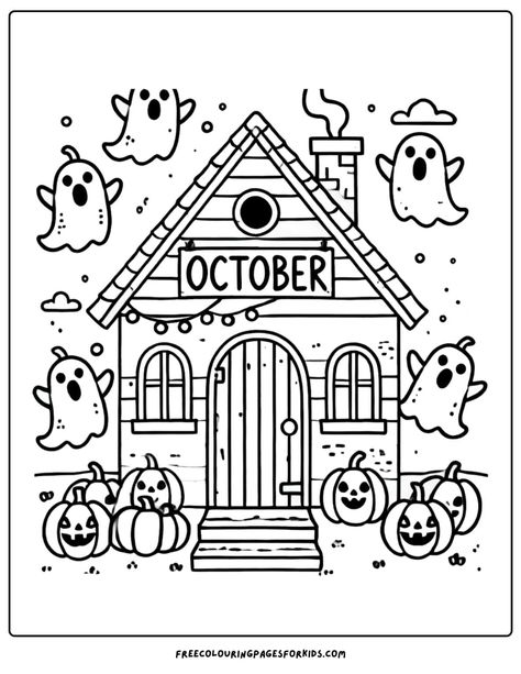 29 October Coloring Pages - Coloring For Kids Kid Halloween Coloring Pages, Kids Coloring Pages Halloween, October Coloring Sheets For Kids, Large Coloring Pages, October Worksheets For 2nd Grade, Hello October Coloring Page, Halloween Preschool Coloring Pages, Halloween Color Sheets Free Printable, Coloring Pages Aesthetic Halloween