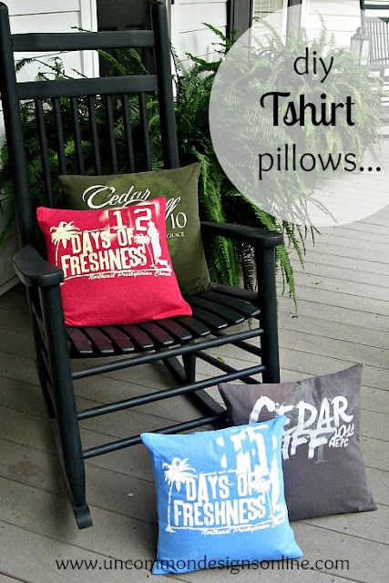 How To Make a Tshirt Pillow - Uncommon Designs T Shirt Pillows, Diy Throws, Shirt Pillows, Diy Throw Pillows, Fun Throw Pillows, Party Hosting, T Shirt Quilts, Youth Room, Tshirt Quilt