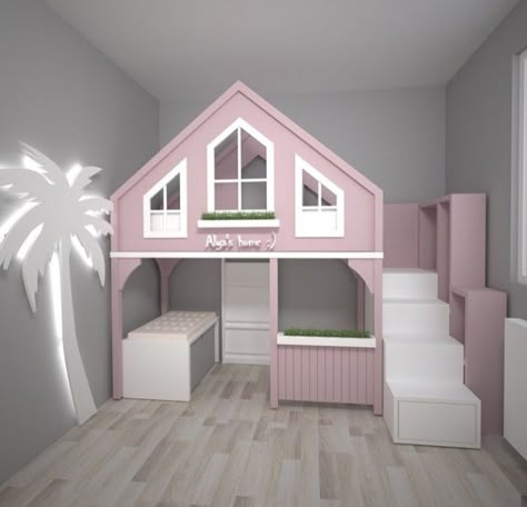 Loft Beds For Teens, Loft Playroom, Girls Room Diy, Frozen Room, Playhouse Bed, Bunk Bed Designs, Kids Bedroom Inspiration, Kids Interior Room, Nursery Room Inspiration