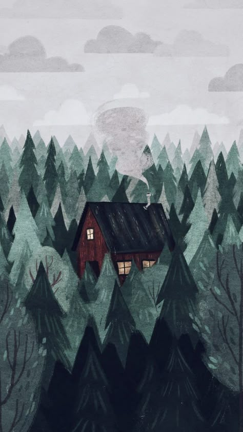 Taryn Knight, 숲 사진, 동화 삽화, Art Mignon, Cottage In The Woods, Arte Sketchbook, Art Et Illustration, A Cabin, Cabin In The Woods