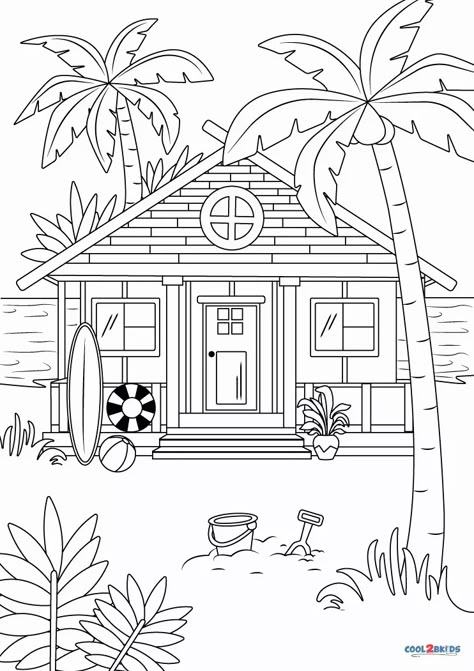 Printable Colouring Pages Adults, Summer Coloring Pages Aesthetic, Summer Coloring Sheets Aesthetic, Beach Coloring Pages For Adults, Beach Coloring Pages Free Printable, Colouring Sheets Aesthetic, Colouring Pages For Kids Printables, Colouring Pages For Adults Aesthetic, Tropical Coloring Pages