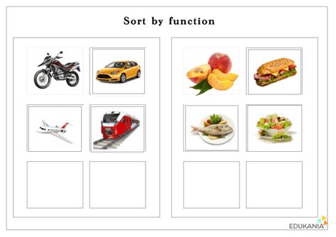 Objects' function: Sorting by function for Beginners - Aba Therapy, Free Printable Worksheets, Speech Therapy, Printable Worksheets, Special Education, Free Printables, Free Printable, Preschool, Education