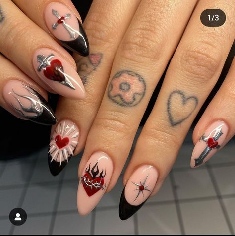 Precious Nails, Sophisticated Nails, Classy Nail Art, Witchy Nails, Heart Nail Designs, Formal Nails, Gel Nail Art Designs, Bad Omens, Geometric Nail