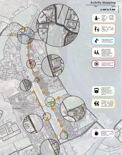 Social Mapping Architecture, Human Activity Diagram Architecture, Urban Morphology Analysis, Mapping Ideas Architecture, Map Analysis Architecture, Site Analysis Architecture Maps, Urban Analysis Map, Activity Mapping Urban Design, Urban Design Mapping