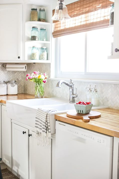 Small kitchen with living room