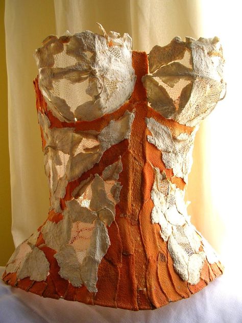 art by Asta Masiulyte at Coroflot.com Body Adornment Jewellery, Wearable Art Recycled, A Level Textiles, Mannequin Art, Flamenco Dress, Textile Sculpture, Body Adornment, Dress Forms, Orange Art