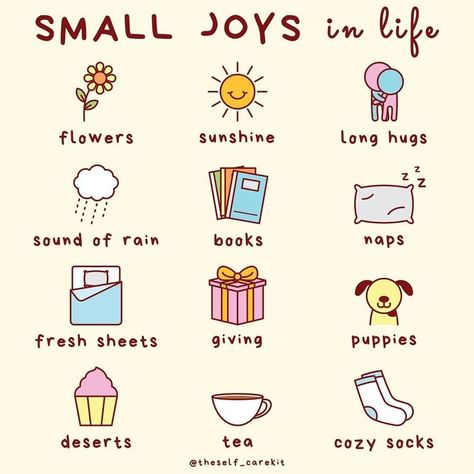 Health on Instagram: “Sometimes the simple joys are the best joys! What would you add to the list? (📸: @theself_carekit)” Small Joys, Self Care Bullet Journal, Vie Motivation, Tea Cozy, Joy Of Life, Self Care Activities, Mental And Emotional Health, Self Care Routine, Self Improvement Tips