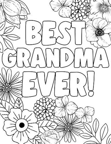 Happy Mother's Day, Grandma Grandma Printables Free, Mothers Day Printables For Kids, Mother’s Day Grandma Coloring Page, Grandparent Day Coloring Pages, Mothers Day From Grandkids, Grandma Coloring Pages Free Printable, Mothers Day For Grandma From Kids, Free Mothers Day Coloring Pages, Grandparents Day Coloring Sheets