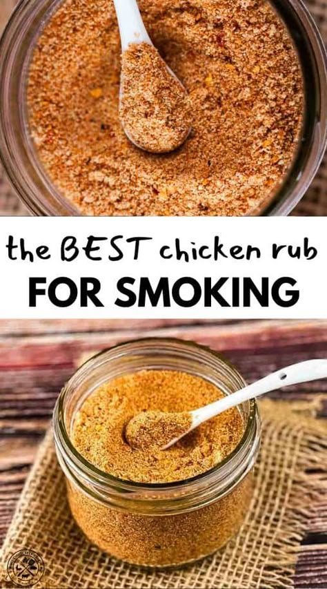 This homemade Dry Rub for Chicken is the perfect blend of sweet, savory, and spicy, made with everyday ingredients. This BBQ rub for chicken leaves a beautifully caramelized crusty and crackly exterior. It is the perfect rub for grilled chicken or chicken that is smoked, oven-baked, or cooked in the Air Fryer or Instant Pot. You can use it on chicken breasts, chicken wings, chicken quarters, and chicken legs. #spice rub #dryrub #chickenrub #grilled chicken Bbq Chicken Spice Rub, Bbq Chicken Seasoning Dry Rubs, Best Dry Rub Smoked Chicken Wings, Homemade Chicken Rub, Smoker Rub Recipes, Dry Rub For Smoked Chicken Wings, Baked Chicken Dry Rub, Bbq Dry Rub Recipes Chicken, Bbq Rub For Chicken