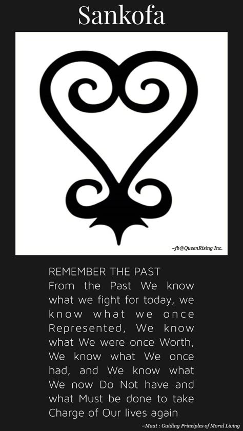 💓 Sankofa - Asante Adinkra symbol meaning... “it is not taboo to go back and fetch what you forgot”. “Sankofa” teaches us that we must go back to our roots in order to move forward. Sankofa Bird Tattoo, Nigerian Symbols And Meanings, Nyame Dua Tattoo, Adinkra Tattoos For Women, Andrika Symbol, Adinkra Symbols Meaning, Nigerian Tattoo Ideas, African Symbols And Meanings, Sankofa Tattoo