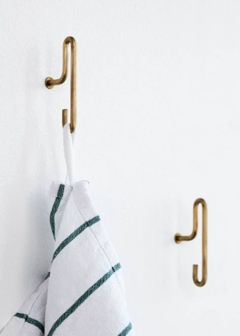 Brass Wall Hook, Robe Hooks, Mitchell Gold, Clothes Hooks, Fritz Hansen, Small Wall, Coat Hooks, Stylish Storage, Danish Design