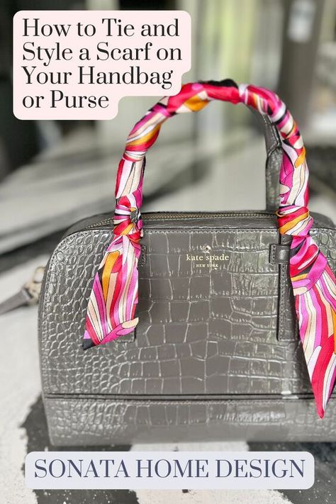 Are you looking for a stylish way to accessorize your handbag or purse? Look no further than a scarf! In just a few easy steps, you can learn how to tie a purse scarf!I Diy Purse Scarf, How To Fray Jeans, Style A Scarf, French Luxury Brands, Casually Chic, Monogram Outfit, Twilly Scarf, Purse Scarf, Couch Cushion