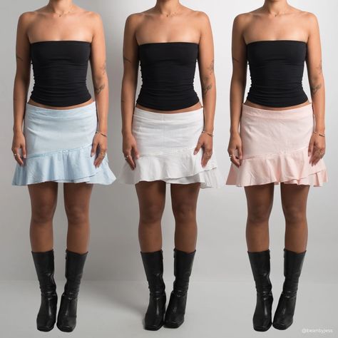 introducing our new deadstock linen mini skirt 💌 featuring a subtle asymmetric hem and tiered ruffle design. available to purchase this thursday at 5pm AEST! 90s Hollywood, Pastel Mini, Linen Mini Skirt, Skirt Ruffle, Ruffle Design, Ruffle Mini Skirt, Build A Wardrobe, 2000s Aesthetic, Skirt Y2k