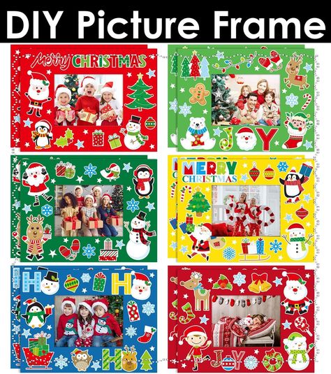 Capoda 48 Packs Christmas Photo Frame Xmas Craft DIY Picture Frame Ornaments with Stickers Christmas Photo Frame Cards Game DIY Xmas Gift Winter Decor for Christmas Party Xmas Tree Christmas Picture Ornaments, Xmas Crafts Diy, Frame Ornaments, Clip Picture Frame, Photo Frame Crafts, Diy Picture Frame, Handmade Picture Frames, Christmas Photo Frame, Picture Frame Ornaments