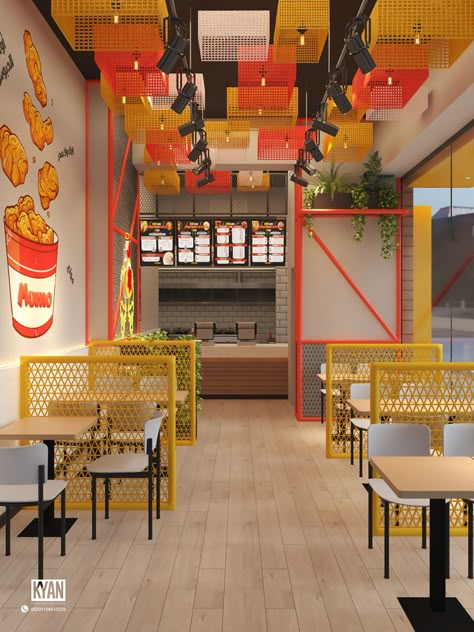 RESTAURANT DESIGN FAST FOOD :: Behance Fast Food Interior, Lechon Manok, Fast Food Restaurant Design, Restaurant Seating Design, Wings Restaurant, Local Fast Food, Mi World, Interior Design Competition, Small Restaurant Design