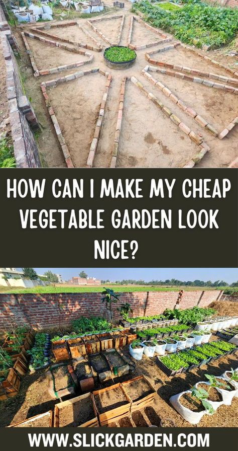 "Transform your vegetable garden into a low-cost haven of beauty! 🌼 Discover tips and tricks for creating an aesthetically pleasing space without the hefty price tag. Let's cultivate on a budget! #VegetableGardenMakeover #BudgetBeauty" Diy Veg Garden, Diy Garden Vegetable, Diy Garden On A Budget, Cheap Garden Diy, Diy Raised Beds Garden Cheap, Creative Vegetable Garden Ideas, Diy Allotment Ideas, Rustic Vegetable Garden, Easy Beginner Vegetable Garden