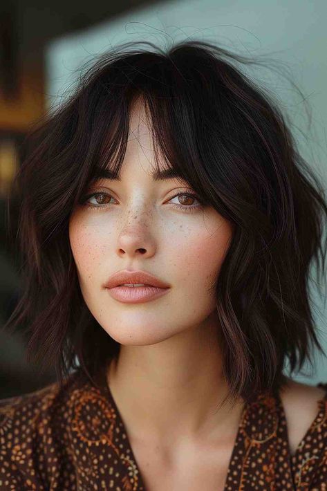 Square Face Hairstyles, Bob Hairstyles With Bangs, Bob Haircut With Bangs, Longer Hair, Medium Hairstyles, Best Short Haircuts, Fringe Hairstyles, Square Faces, Haircuts With Bangs