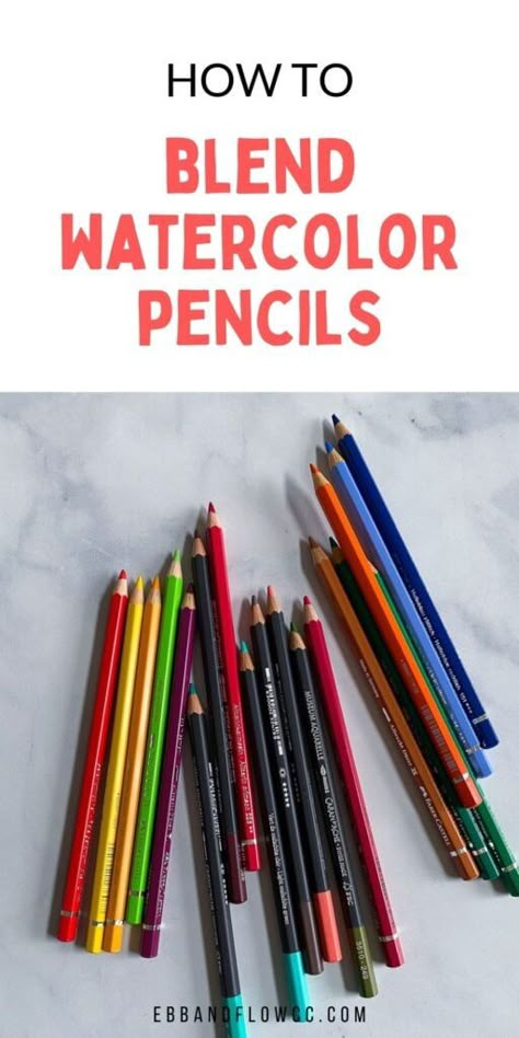 Watercolor Pencils Techniques Tutorials, Watercolor Pencil Art Ideas, Draw With Watercolor, Simple Art Tutorials, Coloured Pencil Techniques, Blend Watercolor, Best Watercolor Pencils, Sketchbook Easy, Using Watercolor Pencils