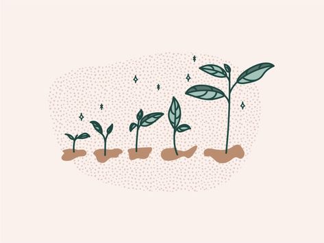 Growth Illustration, Vision Board Pictures, Personal Growth Plan, Plant Drawing, Charles Darwin, Professional Growth, Plant Illustration, Plant Growth, 로고 디자인