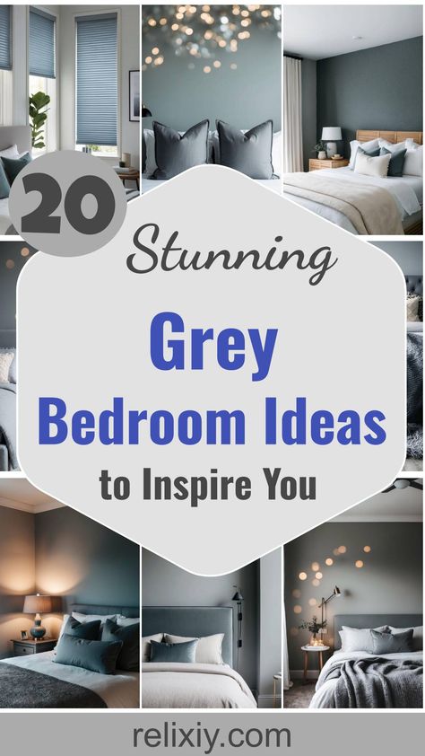 20 Stunning Grey Bedroom Ideas To Inspire You Bedroom Inspirations Grey, Cozy Grey Bedroom, Colours That Go With Grey, Grey Headboard Bedroom, Grey Bedrooms, Dark Gray Bedroom, Light Gray Bedroom, Gray Bedroom Walls, White Wall Bedroom