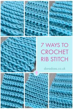 Crochet Rib Stitch, Crochet Ribbing, Stretch Stitch, Slip Stitch Crochet, Ribbed Crochet, Crochet Stitches Guide, Crochet Stitches For Blankets, Crochet Stitches Free, Easy Crochet Stitches