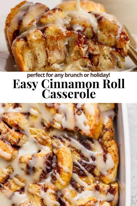 Cinnamon Roll Casserole Cinnamon Roll Brunch Ideas, Cinnamon Roll Bake With Heavy Cream, Cinnamon Roll Fruit Casserole, Cinnamon Bun Casserole Pillsbury, Cinnabon Cinnamon Roll Casserole, Easy Christmas Cinnamon Rolls, Cinnamon Roll Tube Recipes, Things To Make With Pillsbury Cinnamon Rolls, What To Do With Leftover Cinnamon Rolls