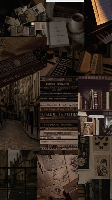 Vintage Moodboard Aesthetic, Dark Academia Wallpaper Collage, Book Aesthetic Wallpaper Iphone, Dark Academia Aesthetic Collage, Dark Academia Aesthetic Moodboard, Vintage Wallpaper Collage, Brown Aesthetic Collage, Dark Academia Widget, Brown Moodboard