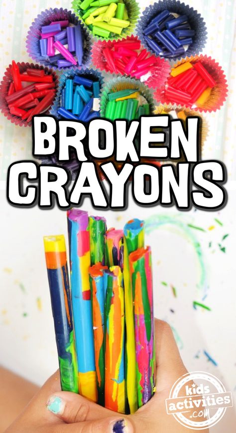 How to Make Colorful Crayon Wands Out of Broken Crayons | Kids Activities Blog Making Crayons From Broken Crayons, Broken Crayon Crafts, Recycle Crayons, Old Crayon Crafts, Crayon Ideas, Homemade Crayons, Crayon Activities, Melted Crayon Crafts, The Day The Crayons Quit