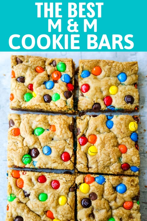 M M Cookie Bars, Blondies Cookies, Bakery Chocolate Chip Cookies, Chocolate Cookie Bars, Christmas Cookie Bars, Modern Honey, Blondie Bar, Levain Bakery, Bake Sale Ideas