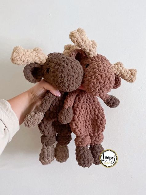 Crochet Moose Lovey Snuggler - Stuffed Animal - Security Blanket - Made To Order free crochet toy patterns amigurumi teddy bears #freecrochettoypatternsamigurumiteddybears #crochet #crochettoy #crochetpattern #crochetpatterns 1.1490 Moose Lovey Crochet Pattern Free, Things To Crochet For Babies, Crochet Moose Lovey, Free Crochet Lovey Pattern, Baby Lovey Crochet Free Pattern, Crochet Baby Lovey Free Pattern, Crochet Woodland Animals, Crochet Snugglers, Moose Crochet Pattern