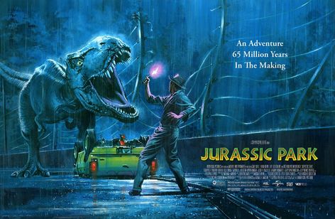 Jurassic Park by Paul Mann Jurassic Park T Rex, Jurassic Park Poster, Jurassic Park Series, Jurassic Park Art, Welcome To Jurassic Park, Life Finds A Way, Jurassic Park 1993, Jurassic Park Movie, Wood Moulding