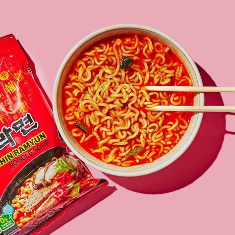 Everything’s Changing—Except For My Love For Shin Ramyun | Bon Appétit Ramyun Aesthetic, Noodle Photography, Korean Instant Noodles, Spicy Ramen Noodles, Shin Ramyun, Korean Noodles, Ramen Noodle Soup, Spicy Ramen, Instant Ramen