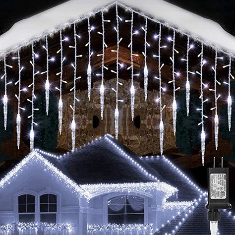 Amazon.com: Toodour Christmas Icicle Lights, 29.5ft 360 LED, 8 Modes, Window Curtain Fairy Lights with 60 Drops, Led Icicle Fairy Twinkle Lights for Party, Holiday, Wedding Decorations (Pure White) : Everything Else Cortina Wave, Waterfall Lights, Icicle Christmas Lights, Led Garland, Led Curtain Lights, Led Curtain, Led Christmas Tree, Icicle Lights, Light Garland